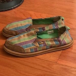 Sanuk Canvas multicolor Slip On Shoes Flat